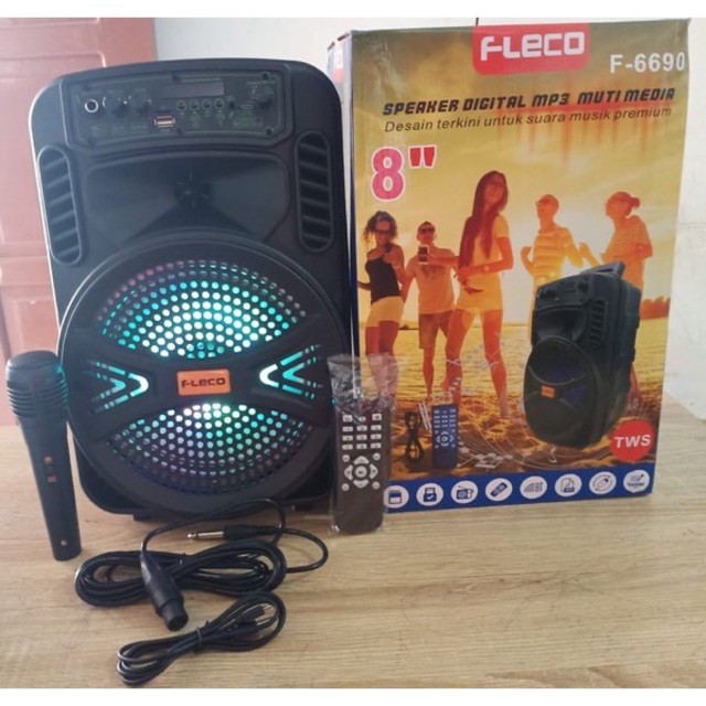 speaker bluetooth portable fleco f 6690 multimedia x-bass speaker meeting BONUS + Remote