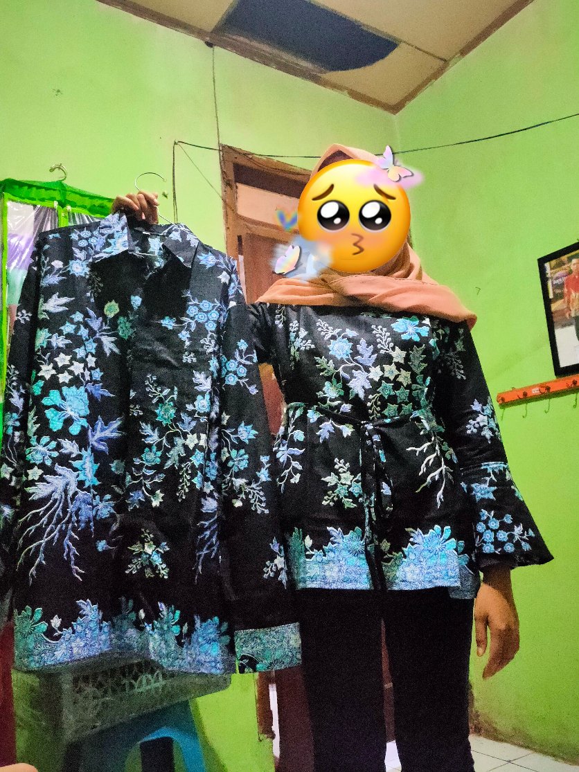 Maura Couple_sania Ruffle Batik Couple Keluarga Ori Ndoro Jowi Dnt Cibulan Biru