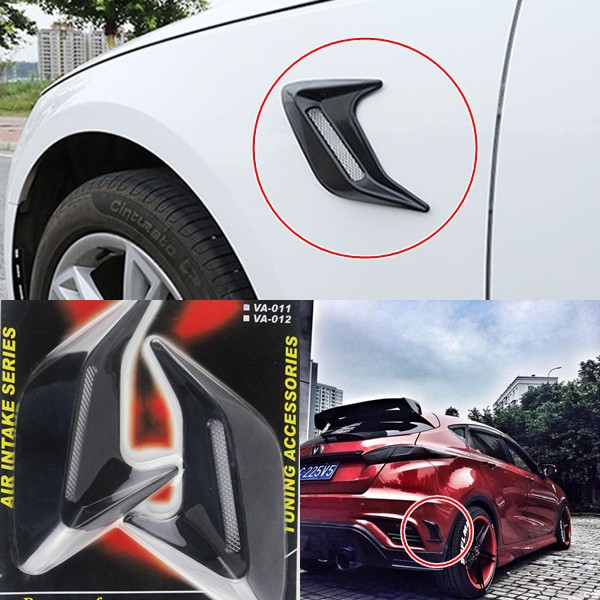 Stiker Comers Air Flow Chorme Mobil Sport BENTUK C dengan Jaring Bahan ABS Plastik Berkualitas 2in1