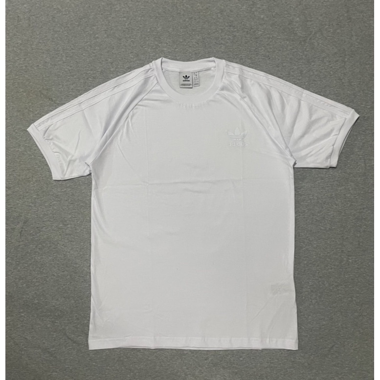 Kaos T-shirt Adidas Retro 3 Stripe Full White