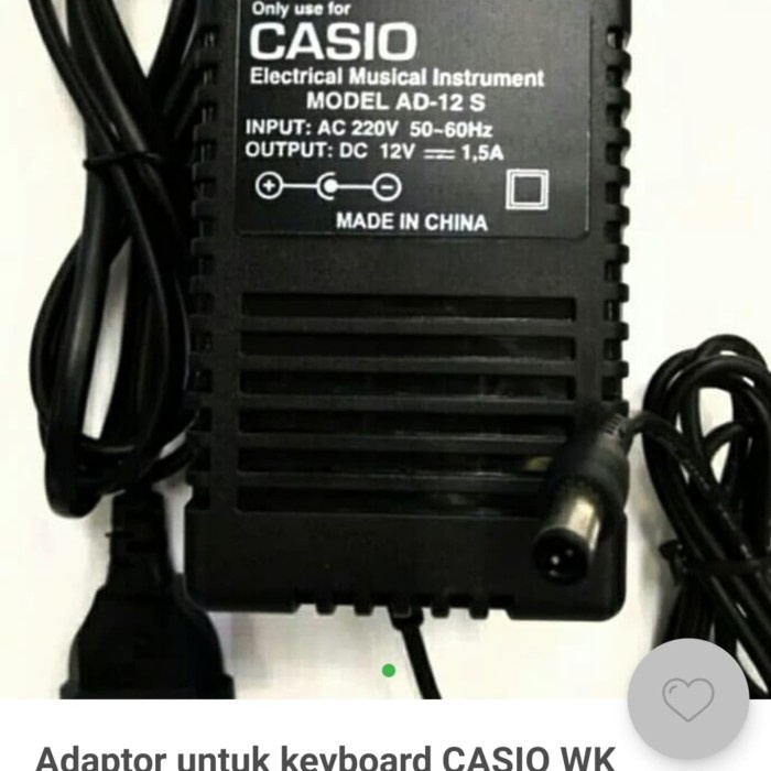 adaptor untuk keyboard CASIO tipe Wk-1800 Wk-3300 Wk-3500 Wk-3800