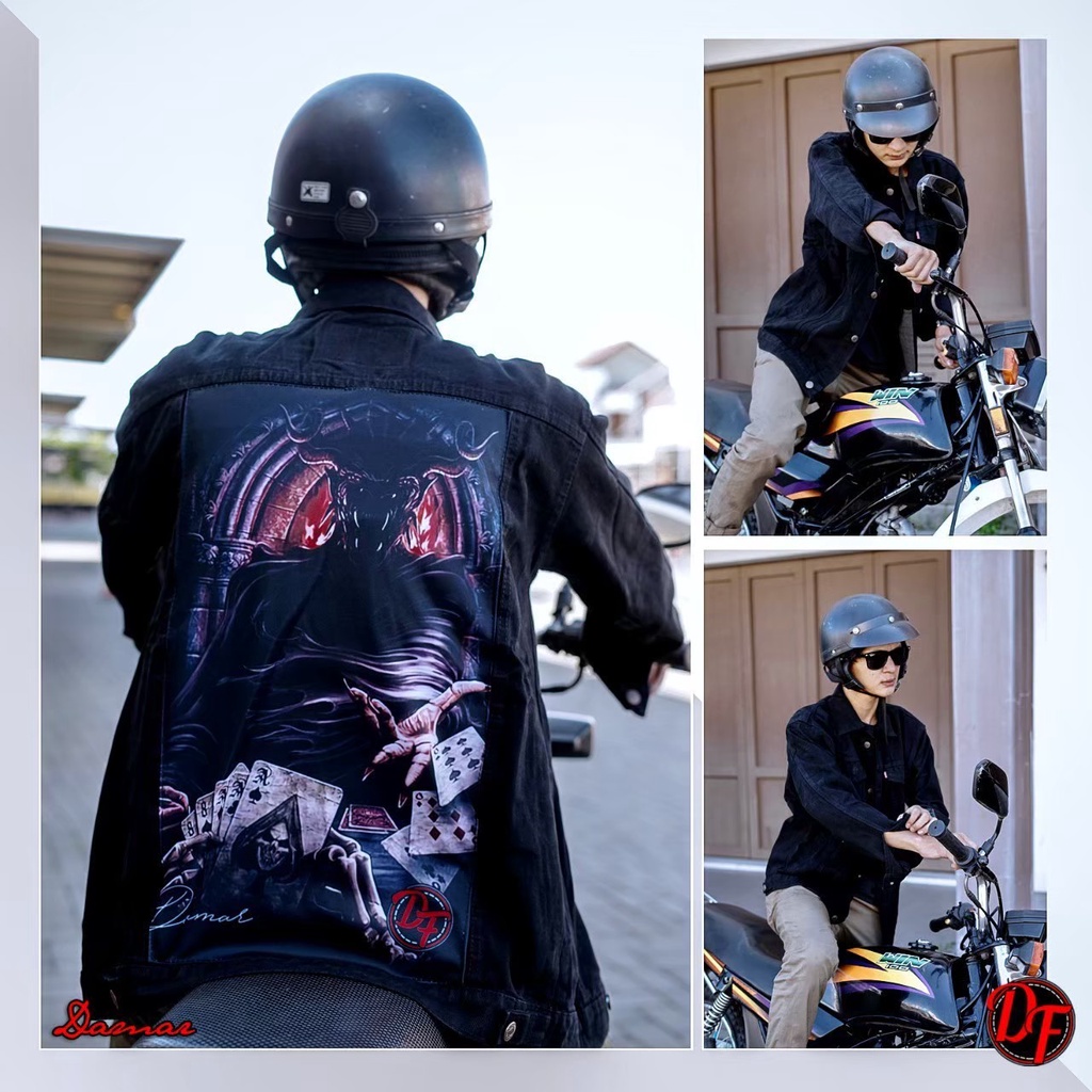 (BISA COD) JAKET JEANS SANDWASH GAMBAR PRINTING - JAKET JEANS PRIA KEKINIAN TRENDY DAN GAUL