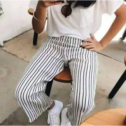 Celana Kulot Wanita Muslim Jumbo Jeans Terbaru Murah Panjang Overall - Putih Fashiion muslim/Dress