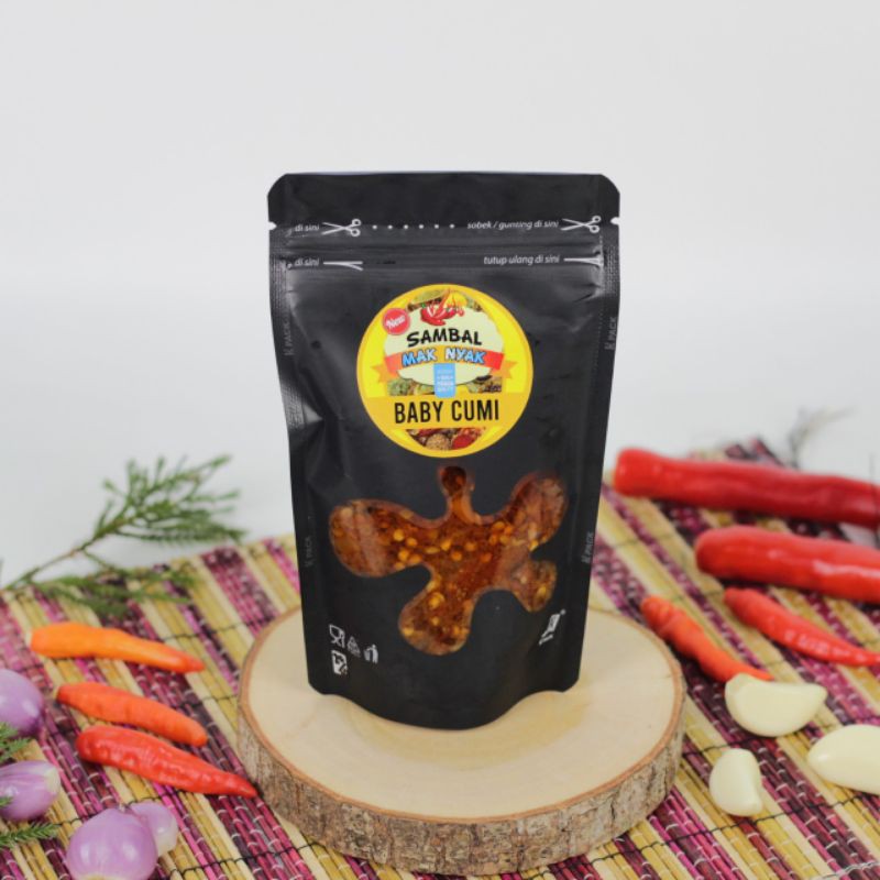 

Sambal Baby Cumi Pouch 100 g (Sambal Maknyak)