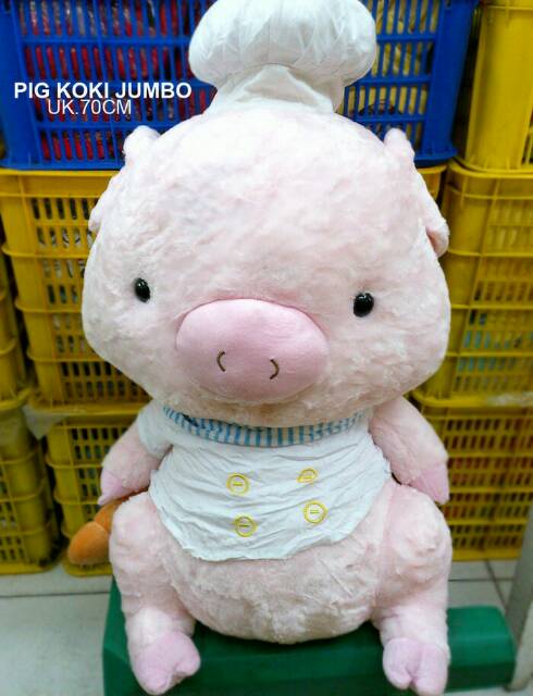 Boneka pig koki chef giant jumbo big 70 harga satuan boneka import