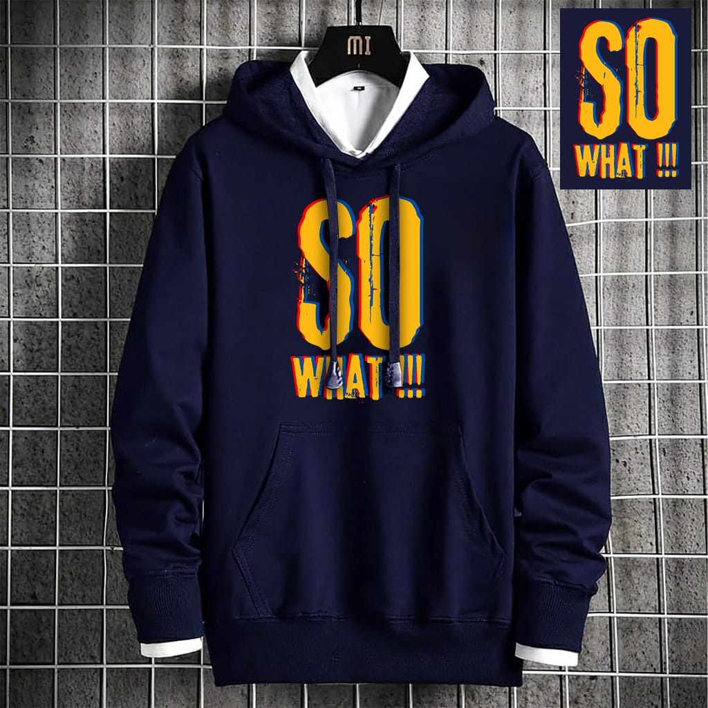 Baju Fashion Outerwear Sweater Hoodie Lengan Panjang Pria So What