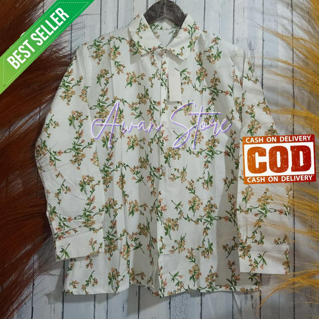 LANGSUNG KIRIM Blouse Atasan Muslim Motif Bunga Katun DC Original Premium Terbaru