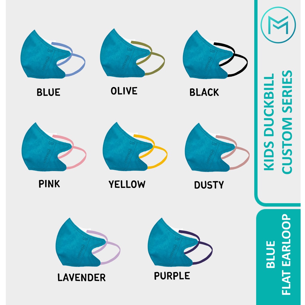 Masker Anak Duckbill Custom Warna Maskit - Masker Biru