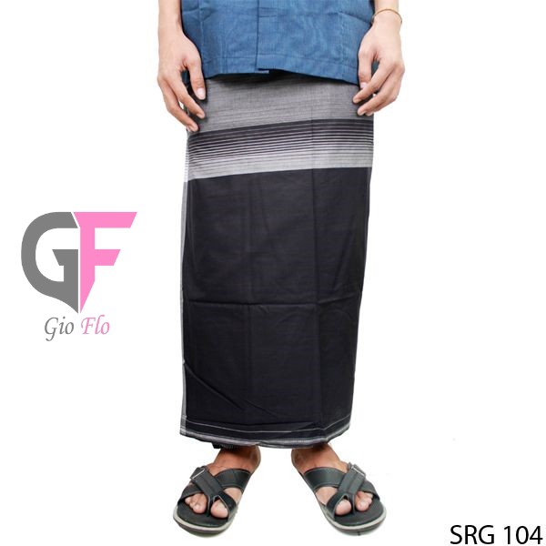 GIOFLO Sarung Muslimin Pria Dewasa Terkini White Black / SRG 104