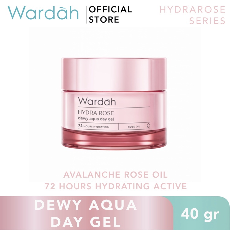 WARDAH Hydra Rose Series Dewy Aqua Day Gel-Moisture Rich Night Gel-Foam Cleanser-Toner (KIM)