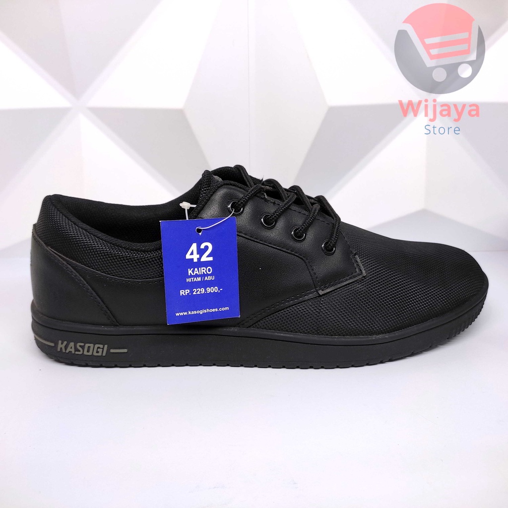 Sepatu Sekolah Kasogi 38-41 Sneaker Original Hitam Polos Kualitas Terpercaya dan Tahan Lama KAIRO