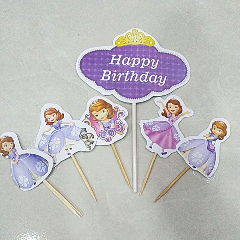 background stiker tusuk hiasan kue ulang tahun sopia