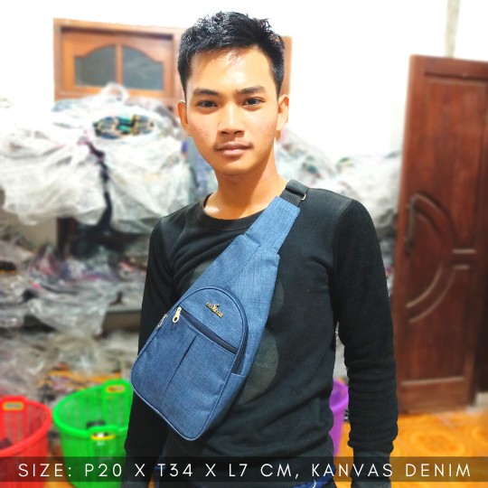 (DISKON BISA COD) Tas Dada / Selempang Sport Casual Bahan Kanvas untuk Travel / Outdoor