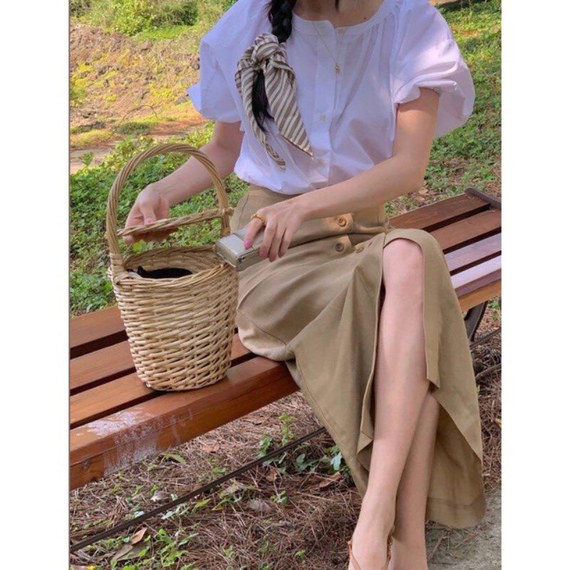 rok kancing span / Rok Span Belah Maxi / Rok Linen/ Skirt Linen Kancing / Rok Korea / rok Kancing / 