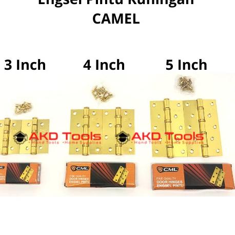 Engsel Pintu Tebal Stainless CAMEL 3" 4" 5" In Inch Silver / Gold | Engsel Jendela Putih Kuningan Te