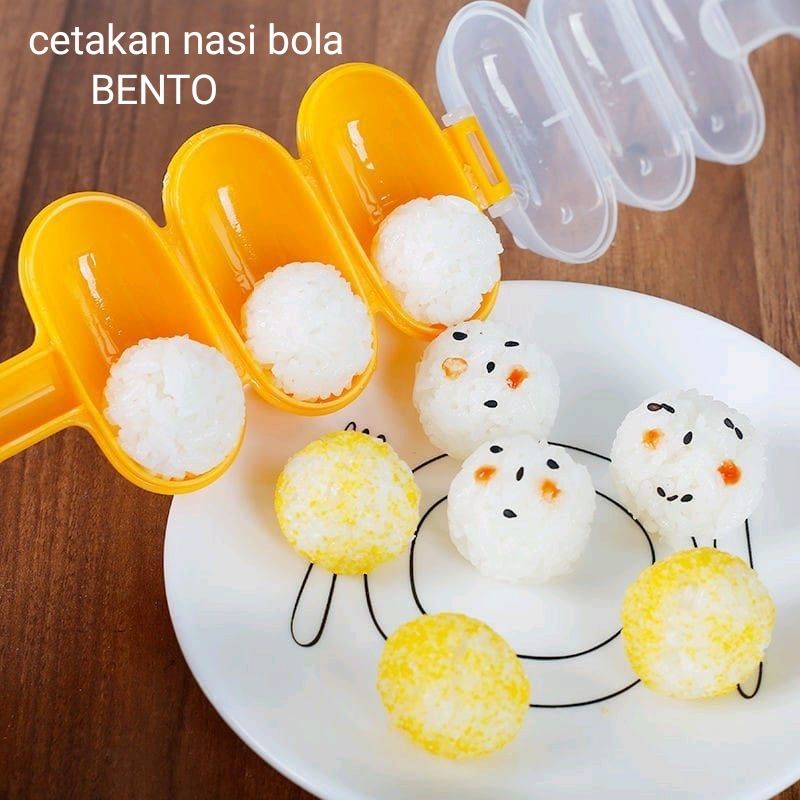 Alat Pembuat Bola Nasi Rice Ball Shaker Cetakan Nasi Bento Cetakan Nasi Bulat Bundar Bento Sushi Gratis Centong Mini