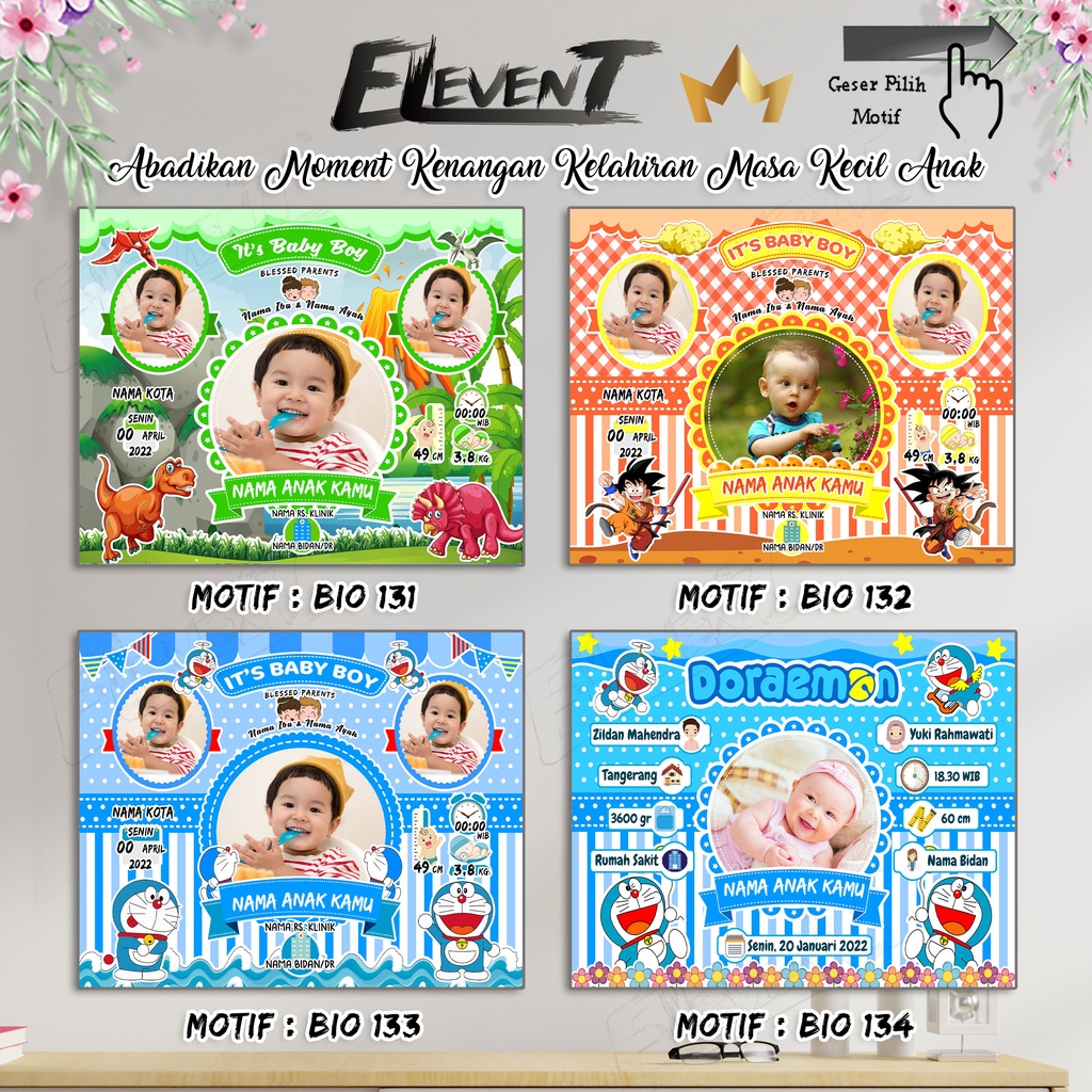 Miliki Softfile Biodata Bayi Data Kelahiran Anak Harga Terjangkau Banyak Pilihan 182 Motif Unik Tinggal Cetak Sendiri dengan data Desain bayi Newborn Baby untuk pajangan walldecor bingkai  pigura popup dllbisa Murah-131-134