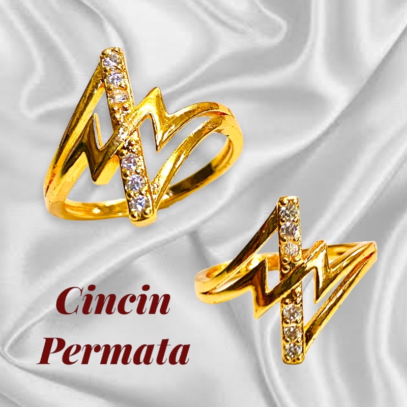 [tiara]cincin wanita /cincin love bulat/ cincin lapis emas /perhiasan replika emas / cincin permata