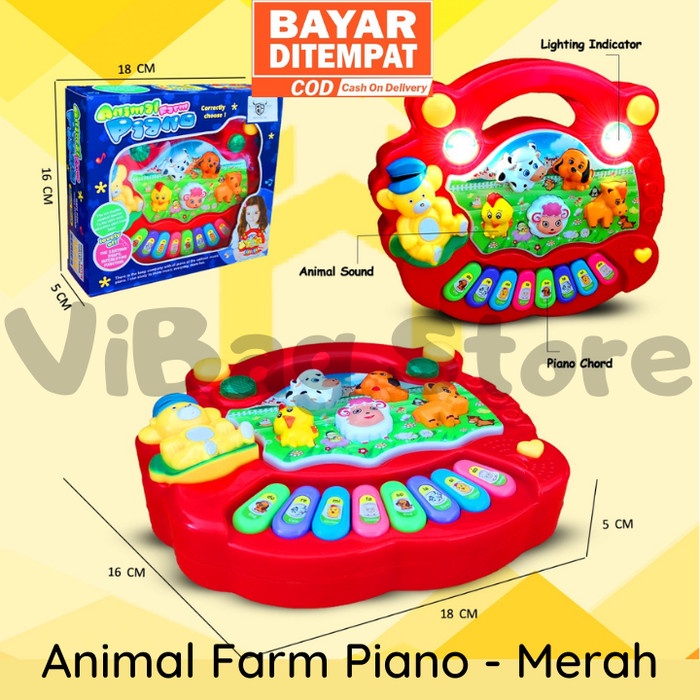 Piano Anak Gambar Hewan Alat Musik Mainan Edukasi Anak COLONY BRO1262