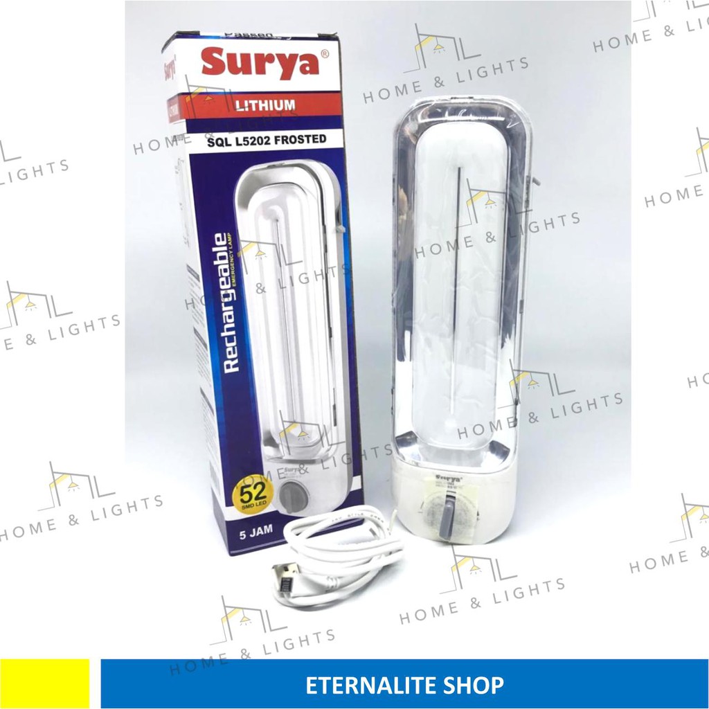 Lampu Emergency Surya SQL L5202 Emergency Lamp dengan Dimmer Rechargable