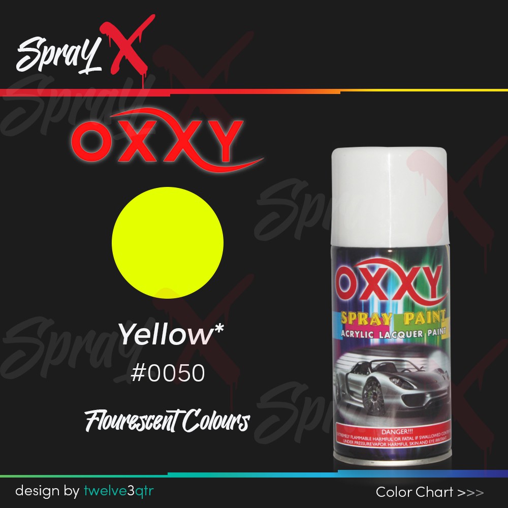 

OXXY FLUORESCENT YELLOW 0050 / KUNING STABILO #0050 300ML - CAT SEMPROT / SPRAY PAINT / PILOX
