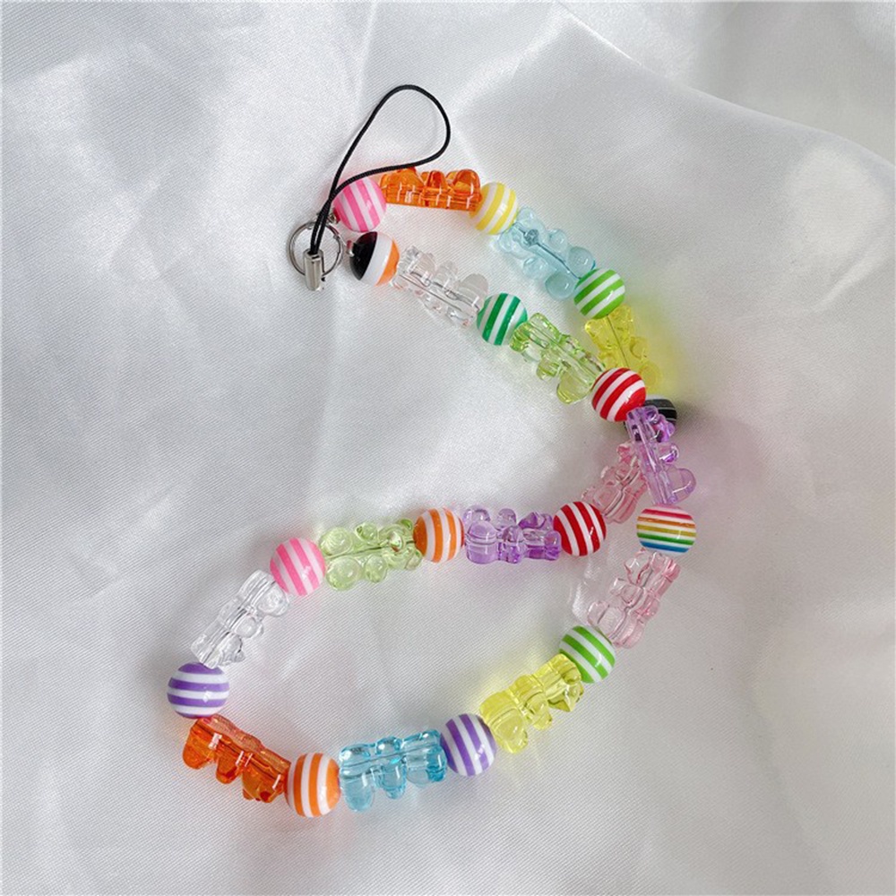 Tali lanyard Manik-Manik Warna-Warni Motif Kartun Gaya Bohemian Untuk Handphone