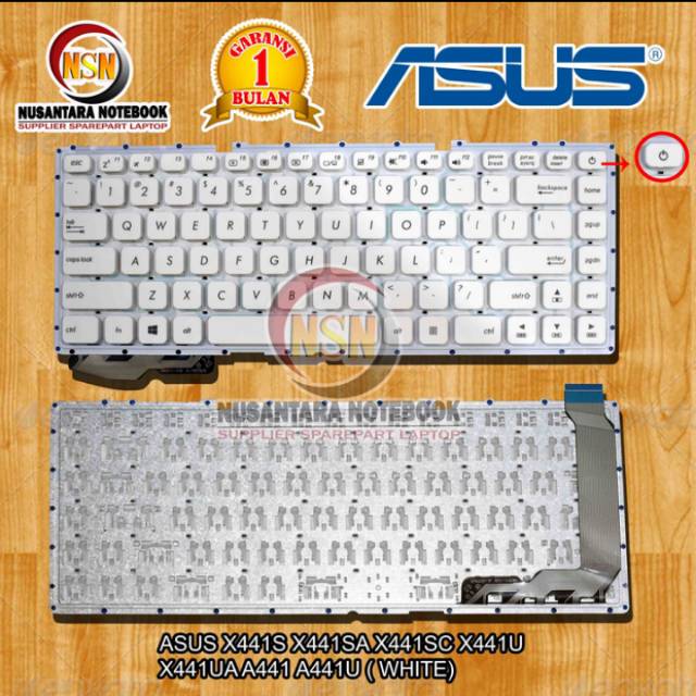Keyboard Asus X441 for laptop X441U X441S White / Putih