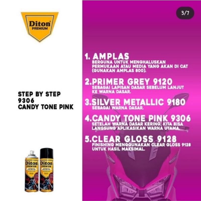 DITON PREMIUM / CANDY TONE PINK 9306 / CAT SEMPROT