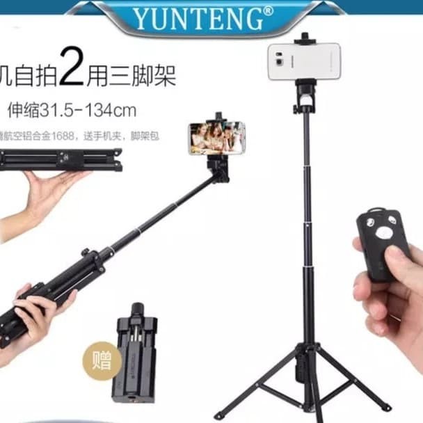Tripod YUNTENG VCT 1688 Tongsis Monopod Bluetooth ORIGINAL 100% Tripod Hp(Z1X6) Tripod Stand HP Trip