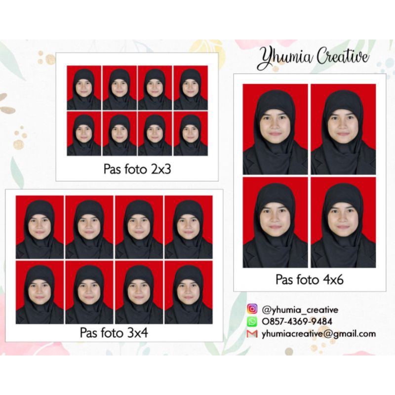 

Pasfoto 2x3 3x4 4x6
