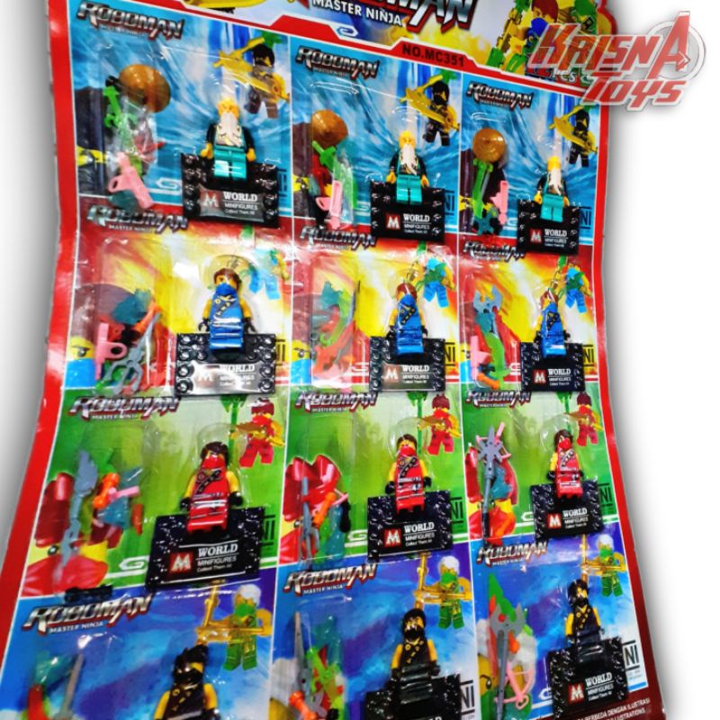 MAINAN BALOK SUSUN/BRICK NINJA MASTER ROBOMAN isi 12pcs/Lembar