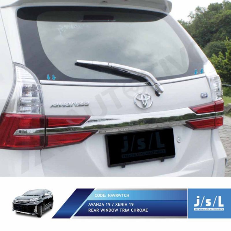 Lis Kaca Belakang Avanza Xenia 2019 Rear Window Trim Chrome