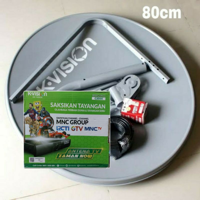 Antena Parabola 80cm K vision Receiver C2000 Bromo K vision Hd