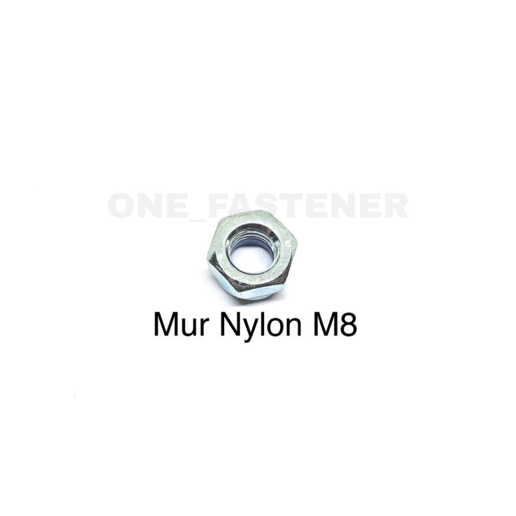 100 Pcs Mur Nylon M8 Putih lock nut kunci 13 hexagonal 8mm 1.25 8mili