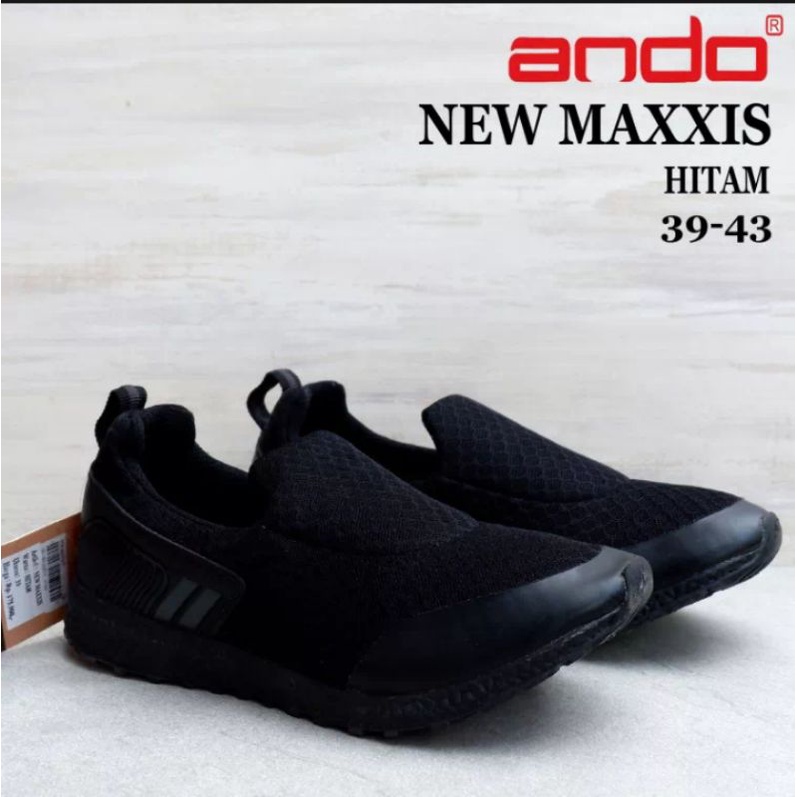 ANDO - NEW MAXXIS / hitam/ ando ori / sepatu slip on pria / sepatu slip on