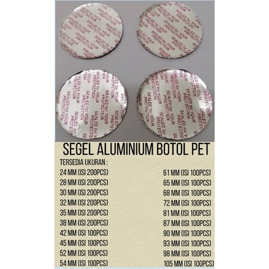 Seal Aluminium Botol Sambal Sambel Plastik PET
