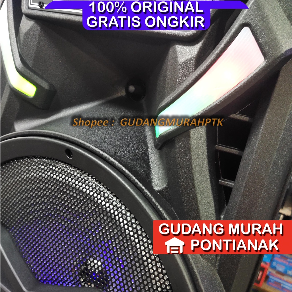 Speaker Bluetooth Portable 15 inch DAT DT 1509 X2 Free 2 Mic Wireless Salon DT1509X2 15&quot; Pengeras suara ampli meeting cocok acara arisan atau pentas