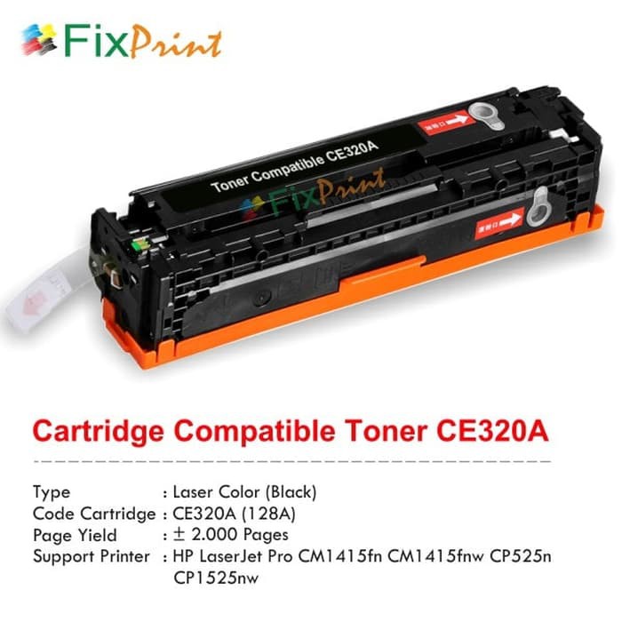 Compatible Toner HP Pro CM1415fn CP1525n Cartridge CE320A 128A Black