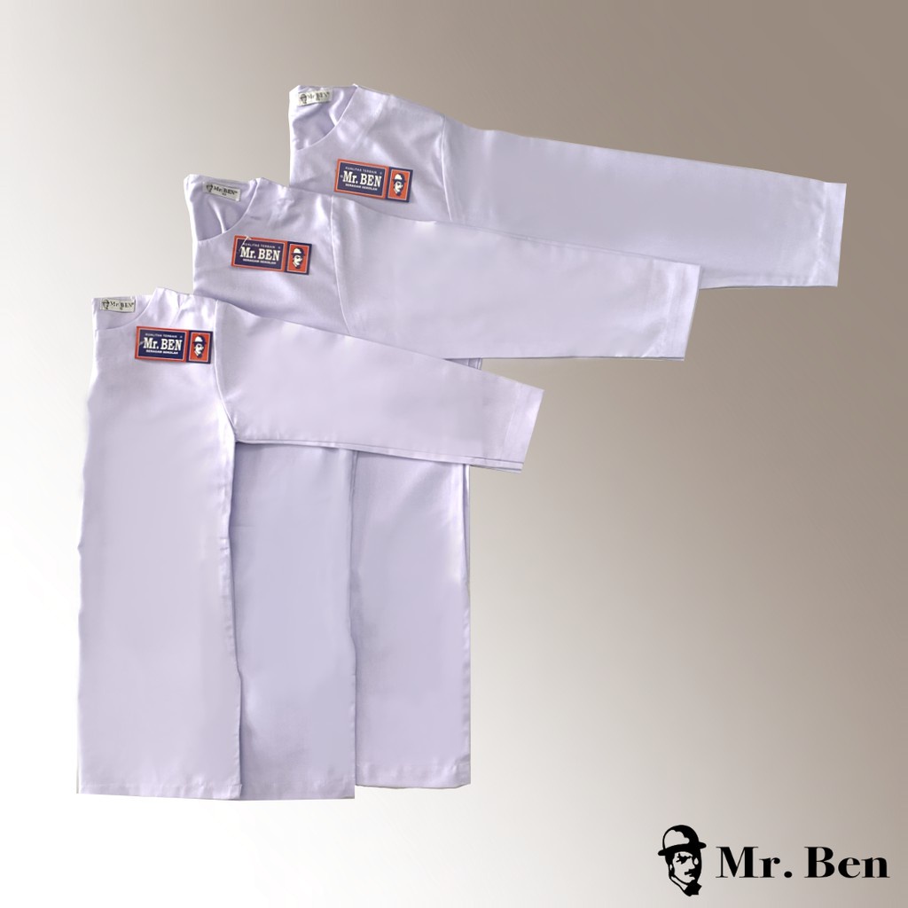 BAJU KURUNG PUTIH / COKLAT PRAMUKA MUSLIM PANJANG MR BEN