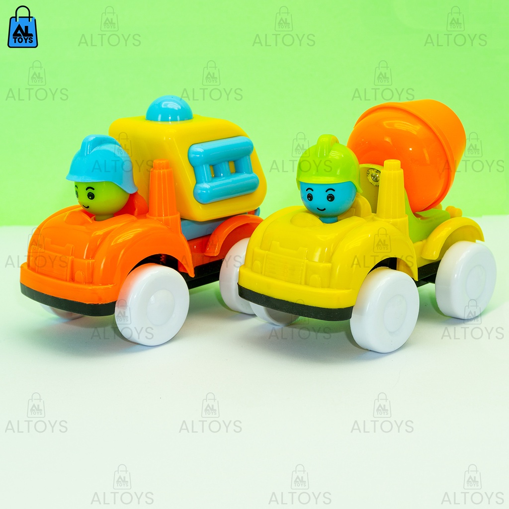 Mainan Mobil Konstruksi Cartoon Lucu Set Isi 2pcs Pullback OCT6113