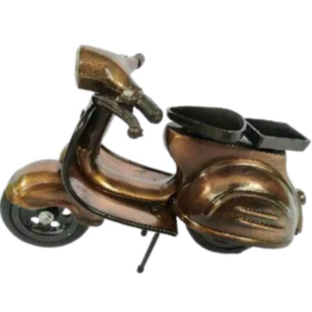 (BISA COD) Pajangan Miniatur Motor Vespa Warna Coklat Bahan Besi - Souvenir Dekorasi Rumah Murah