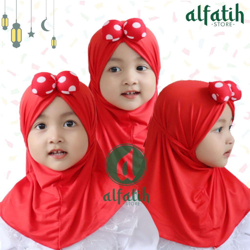 ALFATIH STORE / Jilbab Anak Mini Mouse Polkadot / Hijab Anak Cantik / Jilbab Anak Murah