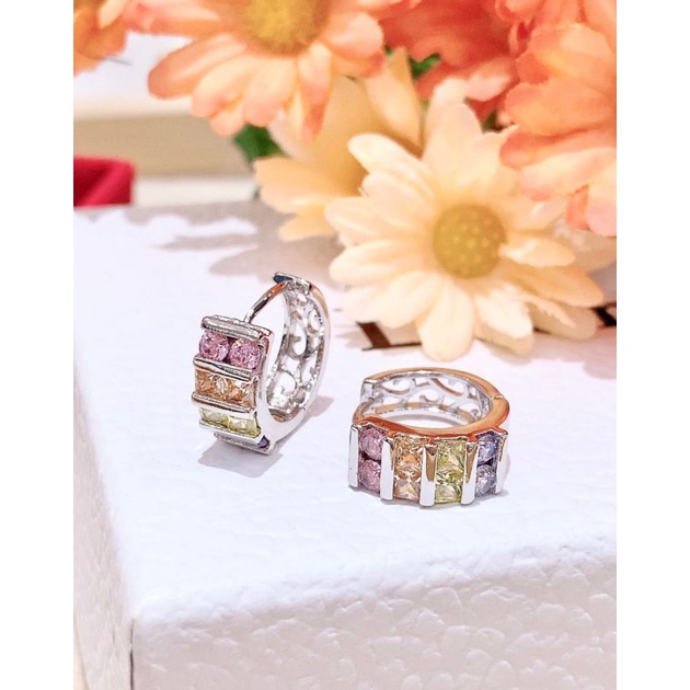Anting Silver925 Premium Quality Anti karat anti alergi Earring Zircon Mata kilau 919