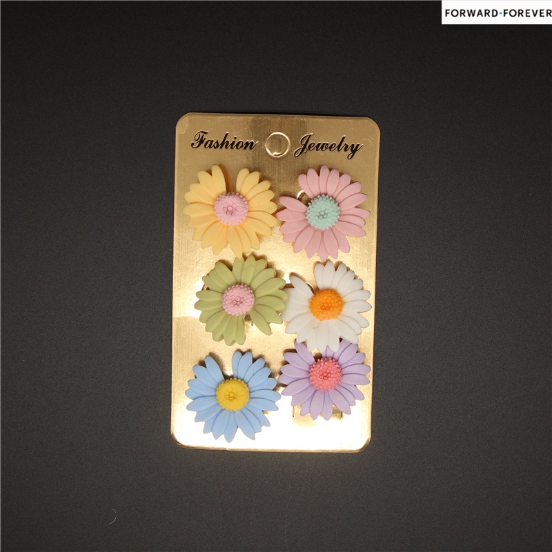 6pcs Bros Pin Kombinasi Bunga Daisy Cherry Blossom Bahan Plastik M70068