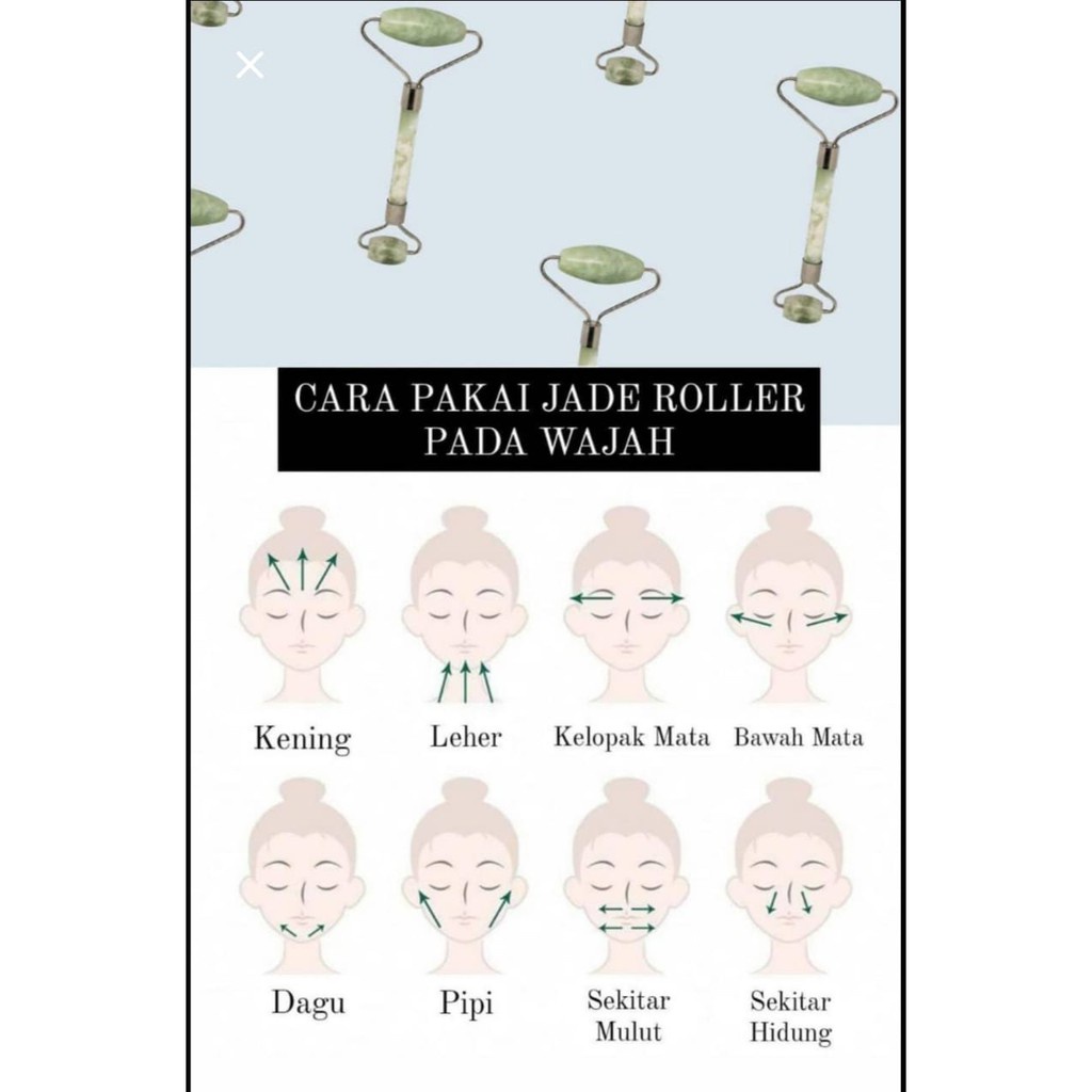 Jade Roller Pijat Wajah Anti Aging Batu Giok Facial Messenger Pengencang Wajah Mata Alat Termurah