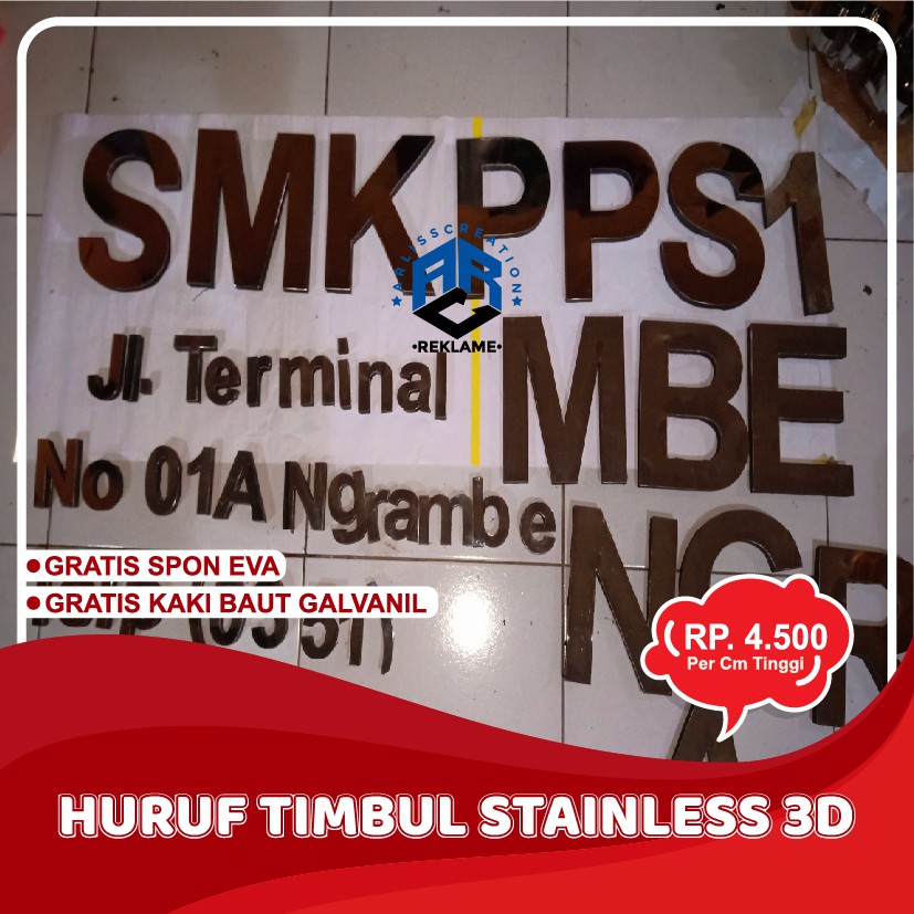 Jual Huruf Timbul Stainless Mirror D Lapis Spon Eva Akrilik Timbul Di Jakarta Shopee