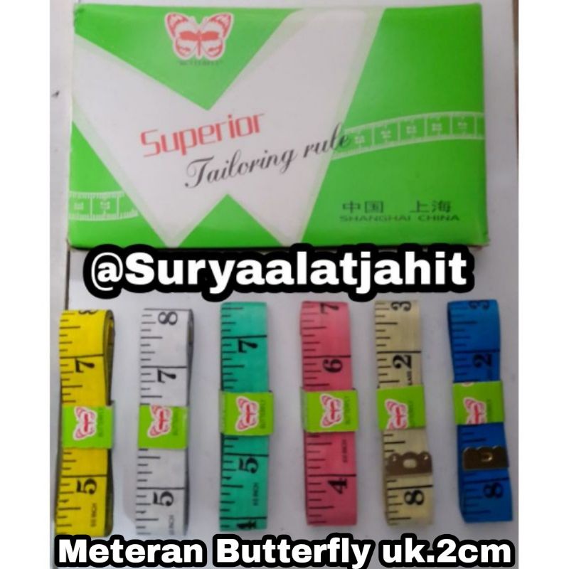 Meteran Butterfly 20mm/2cm, Panjang 150cm =rp.2.500/1pcs