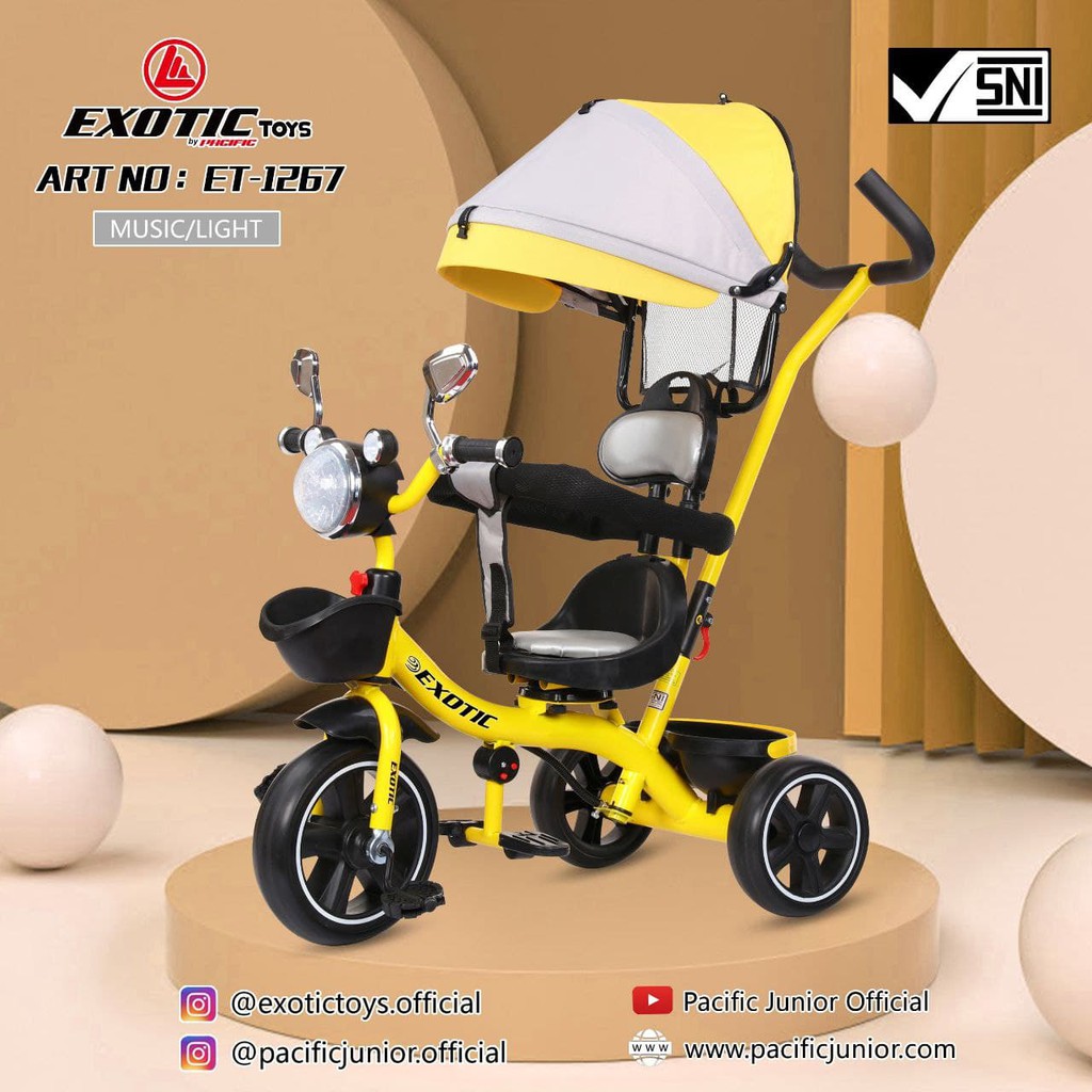 TRICYCLE/SEPEDA RODA TIGA ANAK DORONG MUSIK ET-1267 EXOTIC