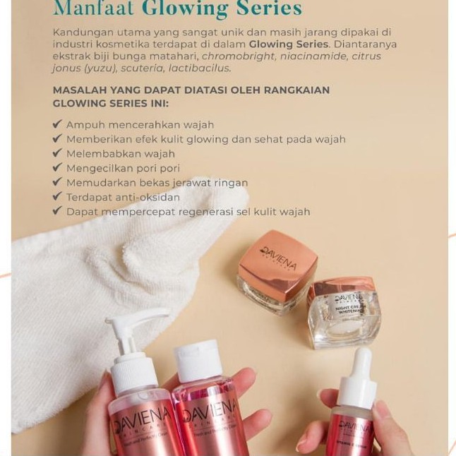 Daviena skincare medan - Glowing series Komplit / Paket Hemat Daviena Best seller-1
