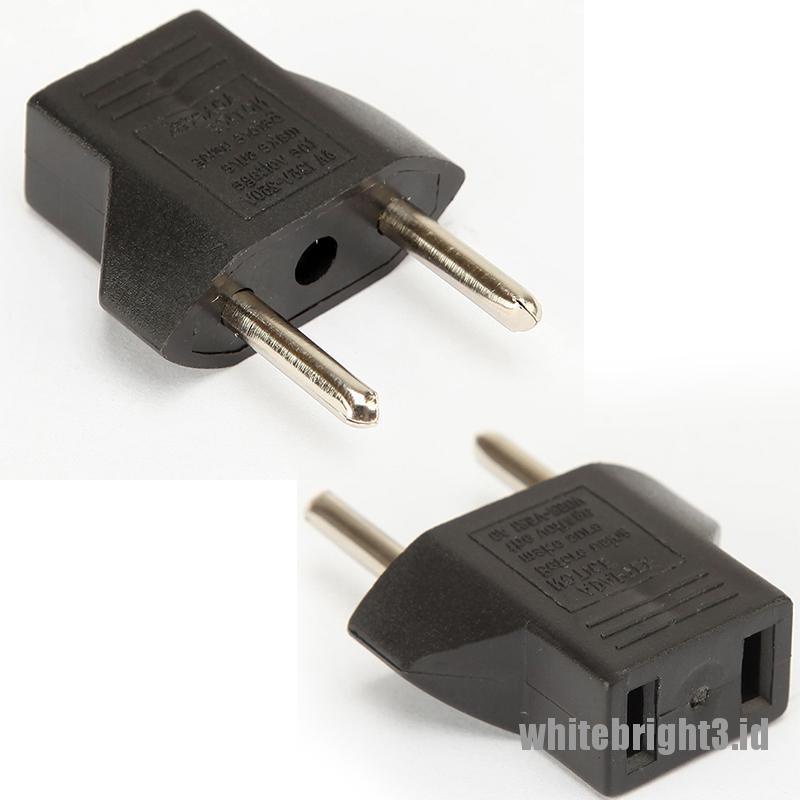< White3 > 3pcs Adapter Konverter Power Charger Dinding Plug USA Ke EU Untuk Travel